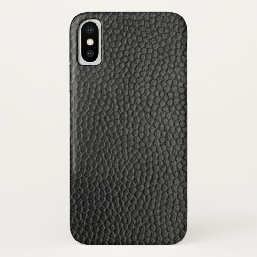 Schwarzes Leder Textur Case-Mate iPhone Hülle (Rückseite)
