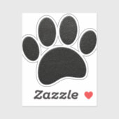 Schwarzes Leder Textur Dog Paw Print Aufkleber (Blatt)