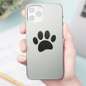 Schwarzes Leder Textur Dog Paw Print Aufkleber (Telefon)
