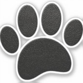 Schwarzes Leder Textur Dog Paw Print Aufkleber (Vorderseite)