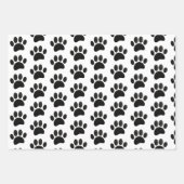 Schwarzes Leder Textur Dog Paw Print Geschenkpapier Set (Vorderseite)