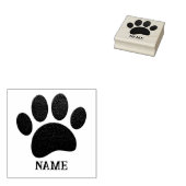 Schwarzes Leder Textur Dog Paw Print Individuelle Gummistempel (Stempel)