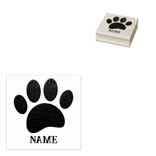 Schwarzes Leder Textur Dog Paw Print Individuelle Gummistempel (Stempel)