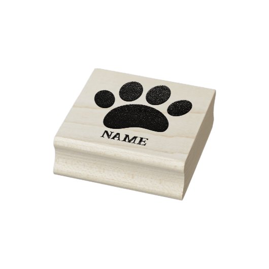 Schwarzes Leder Textur Dog Paw Print Individuelle Gummistempel (Stempel)