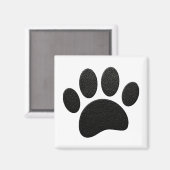 Schwarzes Leder Textur Dog Paw Print Magnet (Vorderseite/Rückseite)