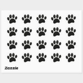 Schwarzes Leder Textur Dog Paw Print Runder Aufkleber (Blatt)