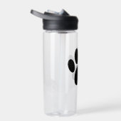 Schwarzes Leder Textur Dog Paw Print Trinkflasche (Rechts)