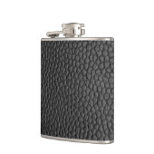 Schwarzes Leder Textur Flachmann (Links)