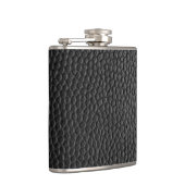 Schwarzes Leder Textur Flachmann (Rechts)