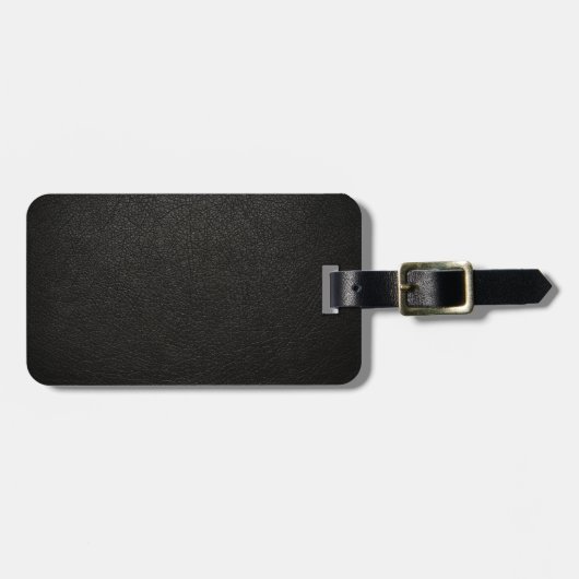 Schwarzes Leder Textur Hintergrund Gepäckanhänger (Vorderseite horizontal)