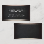 Schwarzes Leder Textur | Klassische Grenze Visitenkarte (Vorne/Hinten)