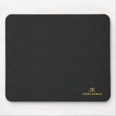 Schwarzes Leder Textur Print Monogram Maus Pad Mousepad (Vorne)