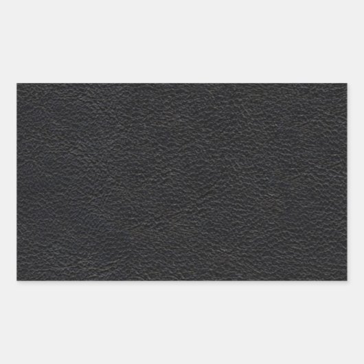 Schwarzes Leder Textur Rechteckiger Aufkleber (Vorderseite)