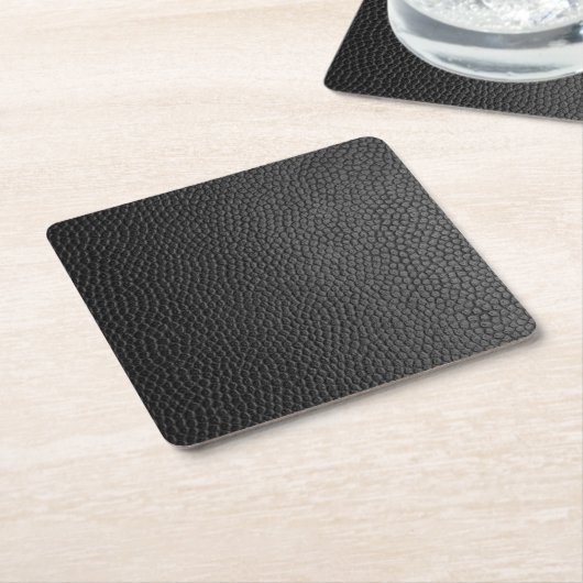 Schwarzes Leder Textur Rechteckiger Pappuntersetzer (angewinkelt)
