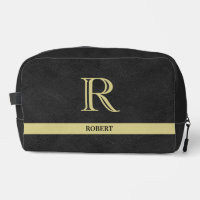 Schwarzes Leder Textur Trim Gold Monogram Name