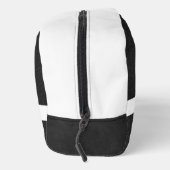 Schwarzes Leder Textur Trim White Monogram Name Waschbeutel (Rechts)