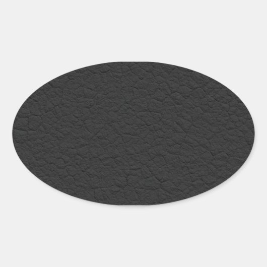 Schwarzes Leder texturiert Ovaler Aufkleber (Vorderseite)