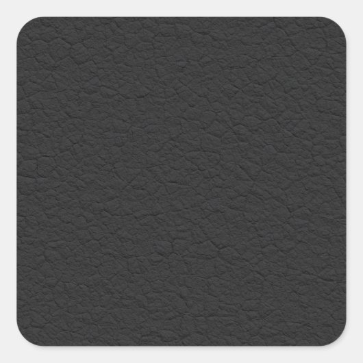 Schwarzes Leder texturiert Quadratischer Aufkleber (Vorderseite)