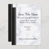 Schwarzes Leder und grauweißer Marmor Save The Date (Vorne/Hinten)