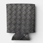 Schwarzes Leder: Vintage Textur Dosenkühler (Rückseite)