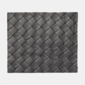 Schwarzes Leder: Vintage Textur Fleecedecke (Vorderseite (Horizontal))