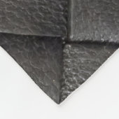 Schwarzes Leder: Vintage Textur Fleecedecke (Ecke)