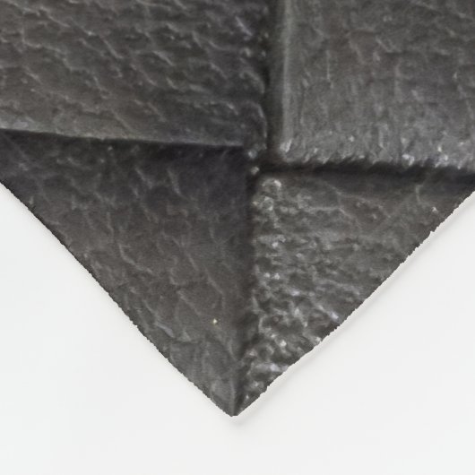 Schwarzes Leder: Vintage Textur Fleecedecke (Ecke)