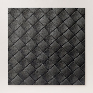Schwarzes Leder: Vintage Textur Puzzle