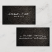 Schwarzes Leder Visitenkarte (Vorne/Hinten)