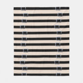 Schwarzes Lederband Fleecedecke (Vorderseite)