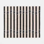 Schwarzes Lederband Fleecedecke (Vorderseite (Horizontal))