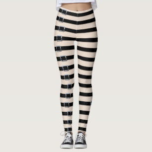 Schwarzes Lederband Leggings