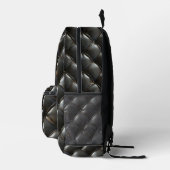 Schwarzes Ledergequilt Bedruckter Rucksack (Rechts)