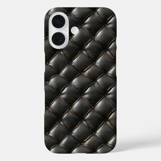 Schwarzes Ledergequilt Case-Mate iPhone Hülle (Rückseite)