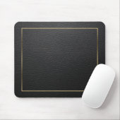 Schwarzes Ledergewebe mit Goldrahmen Mousepad (Mit Mouse)