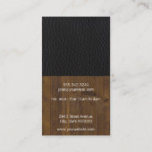 Schwarzes Lederholz-Variationsband Visitenkarte (Rückseite)
