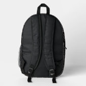 Schwarzes Lederlook monogramm Bedruckter Rucksack (Rückseite)
