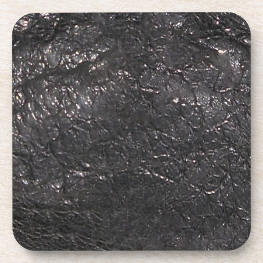 Schwarzes Lederlook Textured-Effect Cork-Untersetz Untersetzer (Vorderseite)