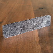 Schwarzes Ledermuster Namensplakette (Seite)