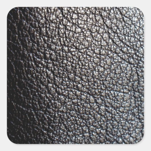 Schwarzes Ledermuster Quadratischer Aufkleber (Vorderseite)