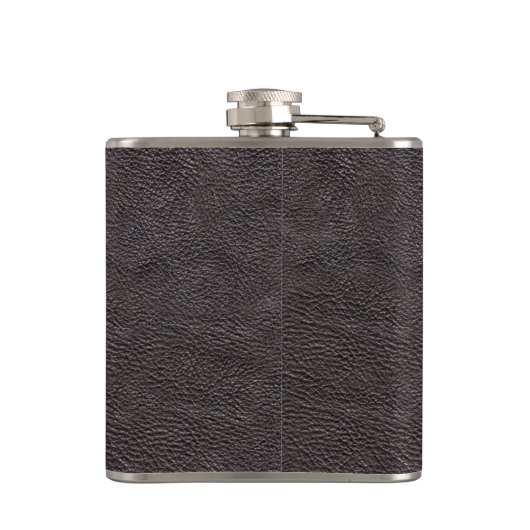 Schwarzes ledernes Gewebe Flachmann (Rückseite)