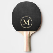 Schwarzes Leinwand-Monogramm Tischtennis Schläger (Vorderseite)