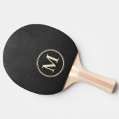 Schwarzes Leinwand-Monogramm Tischtennis Schläger (Seitenansicht)