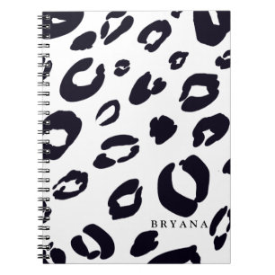 Schwarzes Leopard Gepard Druck (JEDER FARBE) Notiz Notizblock