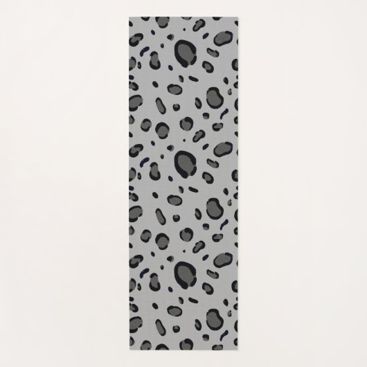 Schwarzes Leopard-Muster auf Grau Yogamatte (Vorderseite)