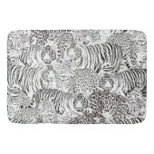 Schwarzes Leopard-Tiger-Muster Badematte (Vorderseite)