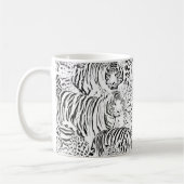 Schwarzes Leopard-Tiger-Muster Kaffeetasse (Links)