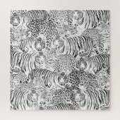 Schwarzes Leopard-Tiger-Muster Puzzle (Vertikal)