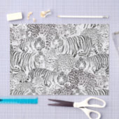 Schwarzes Leopard-Tiger-Muster Seidenpapier (Handwerk)