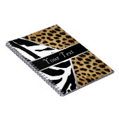 Schwarzes Leopard-Zebra-Spiralnotizbuch Notizblock (Rechte Seite)